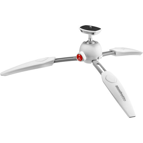 Manfrotto PIXI Evo Table Top Mini Tripod for Live Streaming, Zoom Meetings, Vlogs, Podcas (White)