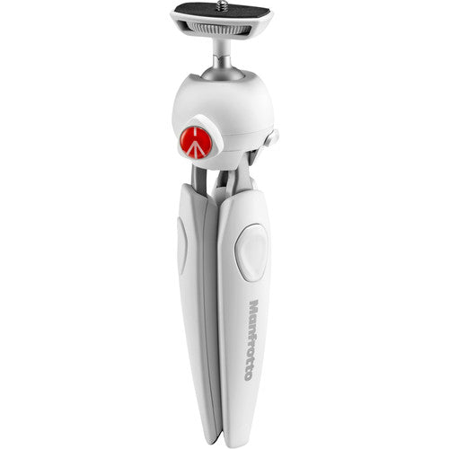 Manfrotto PIXI Evo Table Top Mini Tripod for Live Streaming, Zoom Meetings, Vlogs, Podcas (White)