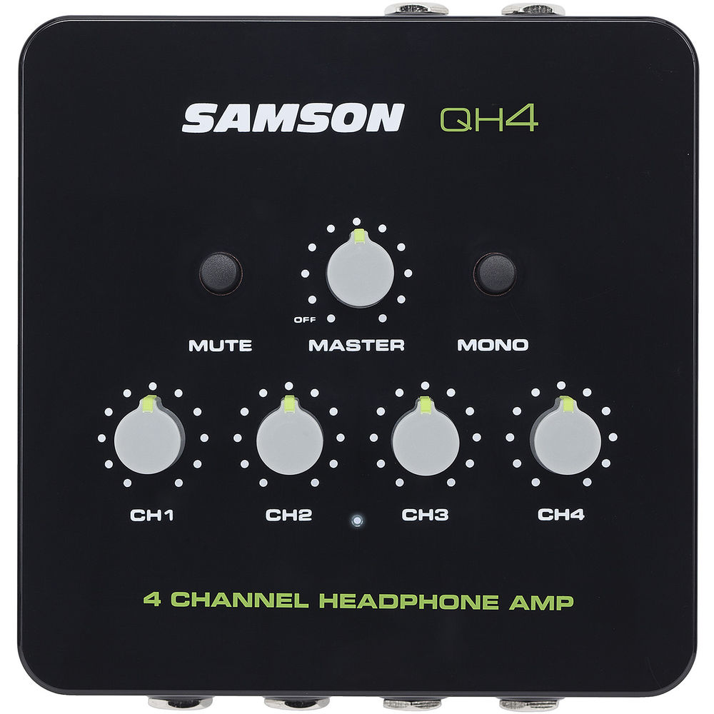 Samson QH4 4-Channel Headphone Amplifier Stereo Desktop Portable Studio Setup