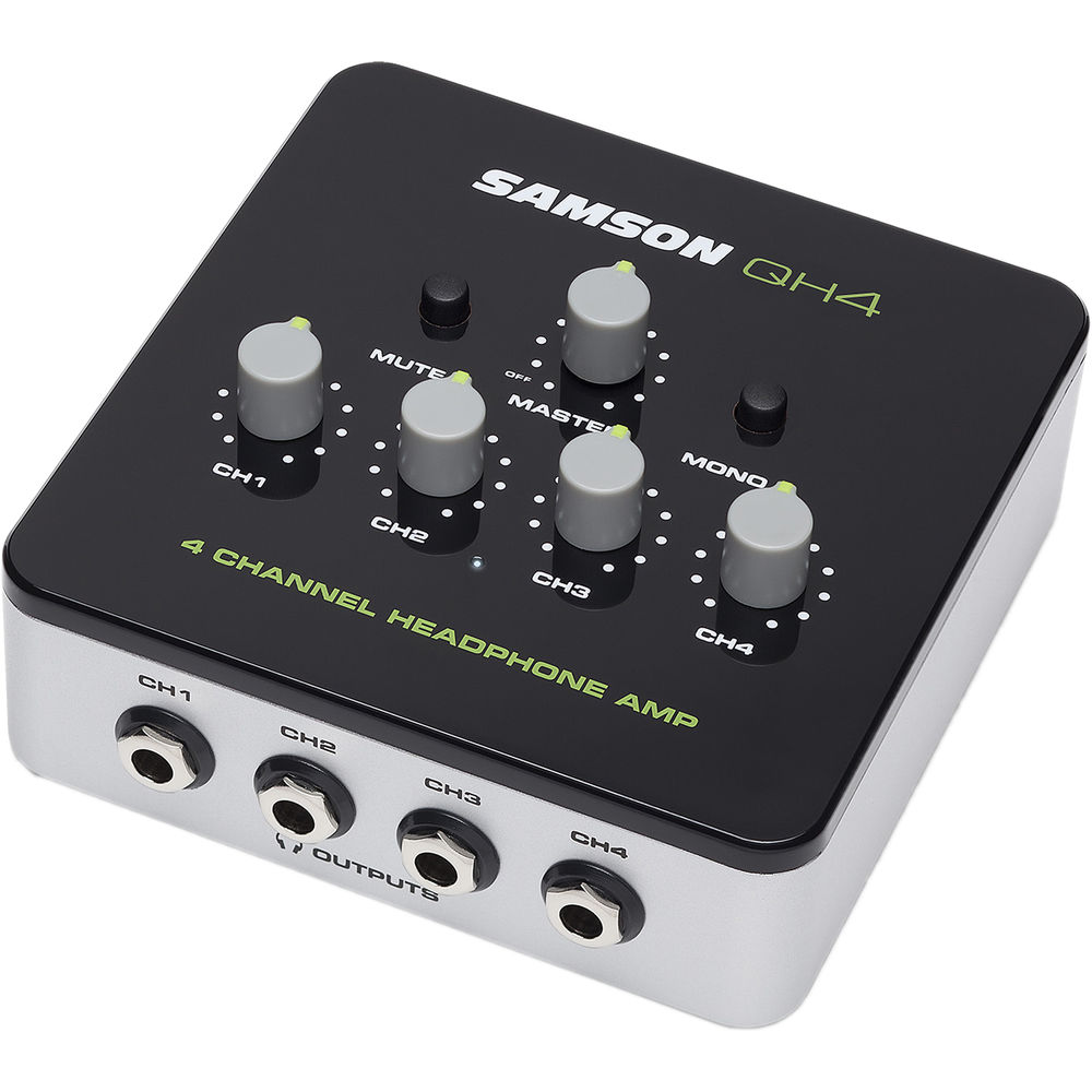 Samson QH4 4-Channel Headphone Amplifier Stereo Desktop Portable Studio Setup