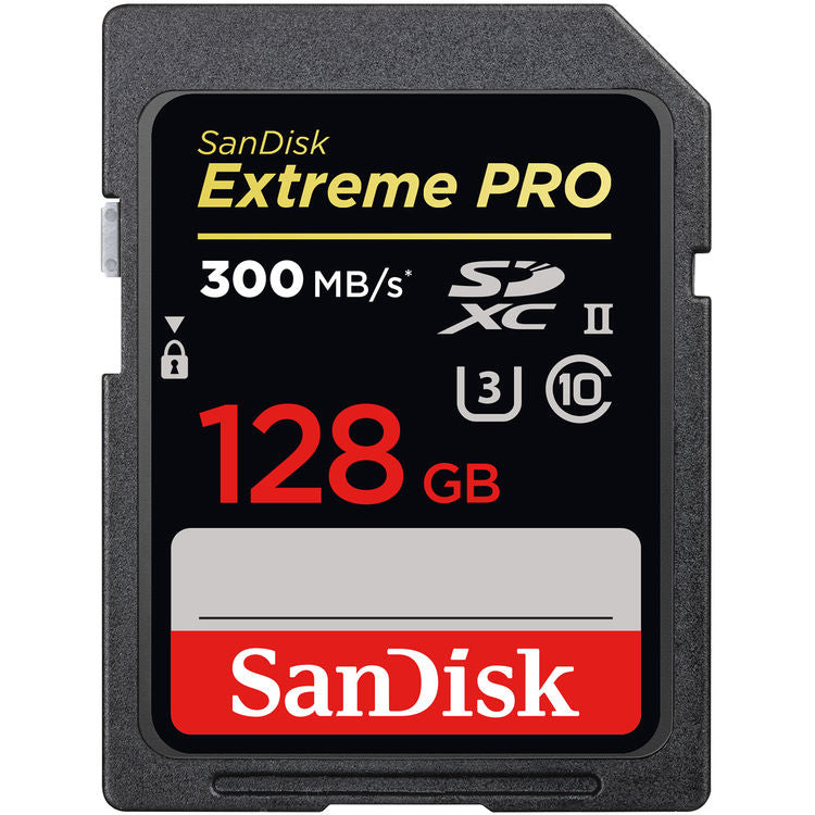 SanDisk Extreme Pro SD Card 128GB UHS II SDXC Class 10, 300MB/s