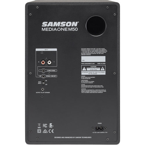 Samson MediaOne M50 Full-Range Powered Studio Monitor Speakers (Pair) For Multimedia, Recording and Gaming