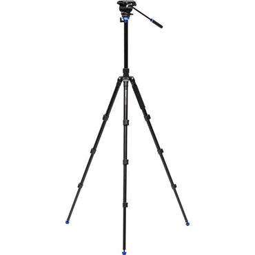 Benro Reverse-Folding Aluminum Travel Tripod with S4 Pro Fluid Video Head for DSLR and Mirrorless Camera A2883FS4Pro