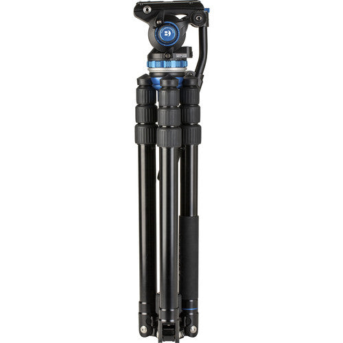 Benro A3883T Reverse-Folding Aluminum Travel Tripod with S6 PRO Fluid Video Head for DSLR, Mirrorless Camera | A3883TS6PRO