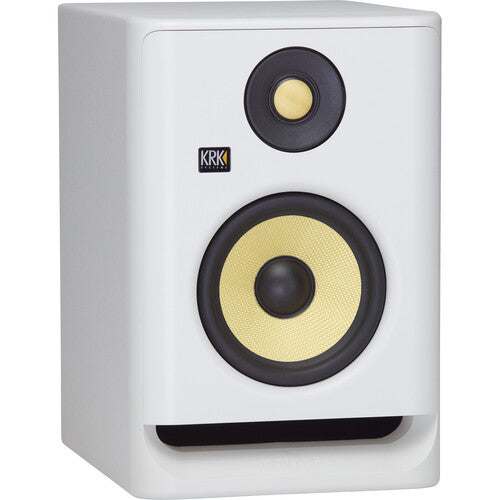 KRK ROKIT 5 G4 (Gen 4) White Noise 5 Inch 2 - Way Professional Active Studio Monitor with DSP- Driven Graphic EQ and Phone App Support RP 5G4-PH White