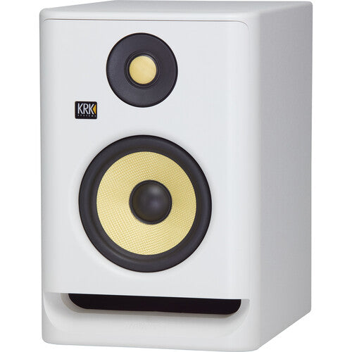 KRK ROKIT 5 G4 (Gen 4) White Noise 5 Inch 2 - Way Professional Active Studio Monitor with DSP- Driven Graphic EQ and Phone App Support RP 5G4-PH White