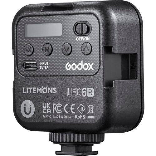 Godox Litemons LED6R Adjustable RGB LED 1800mAh 3200k-6500k Rechargeable Video Light