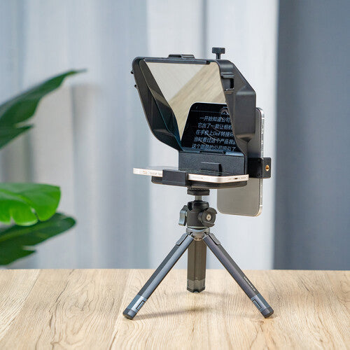 ULANZI PT-16 Multi-Functional Mobile Teleprompter with Cold Shoe Mount and Bluetooth Remote Control Support for Smartphones ideal for Vlogging, Livestream and Interview