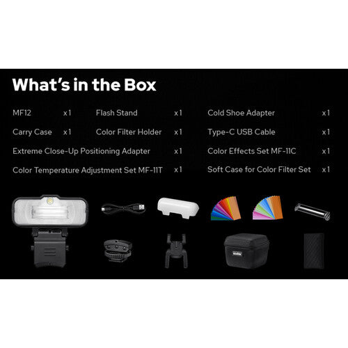 Godox MF12 Macro Wireless Built-In Rechargeable Lithium Battery Flash for Macro Photography