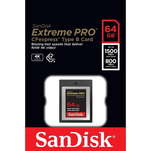 SanDisk Extreme PRO 512GB 256GB 128GB 64GB CFExpress Type B XQD Memory Card with Max 1700MB/s Read / 1400MB/s Write Speeds, RAW 4K Video Capture and RescuePRO Deluxe Support