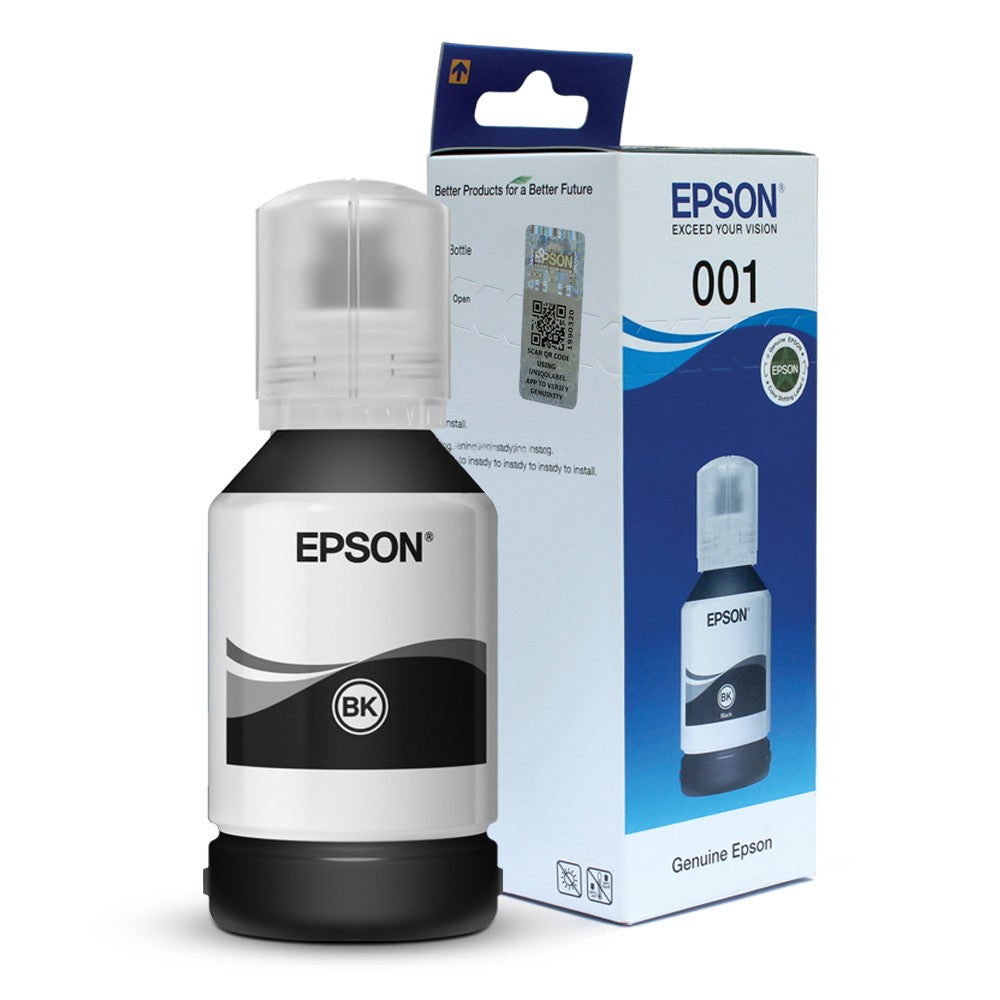 Epson 001 Ink Refill Bottle for Printer Ink Tank L4150 / L4160 / L6160 / L6170 / L6190 (127mL - BK, 70mL - C / M / Y)