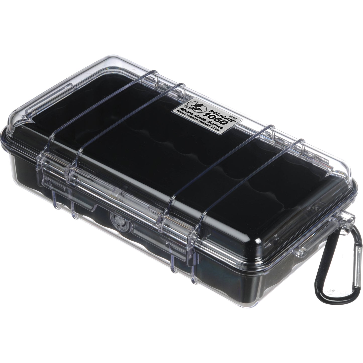 Pelican Micro Case (Colored Liner with Clear Cover) IP67 Watertight Hard Casing with Automatic Pressure Purge Valve for Small Electronics | Model 1060