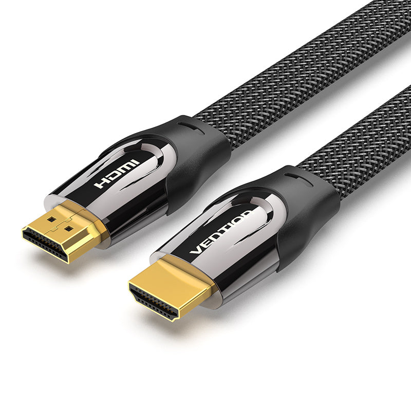 HDMI 2.0 90 degree Right Angle, M/M, Black PVC Shell with black nylon braid  cable, Support 4K@60HZ, 3M