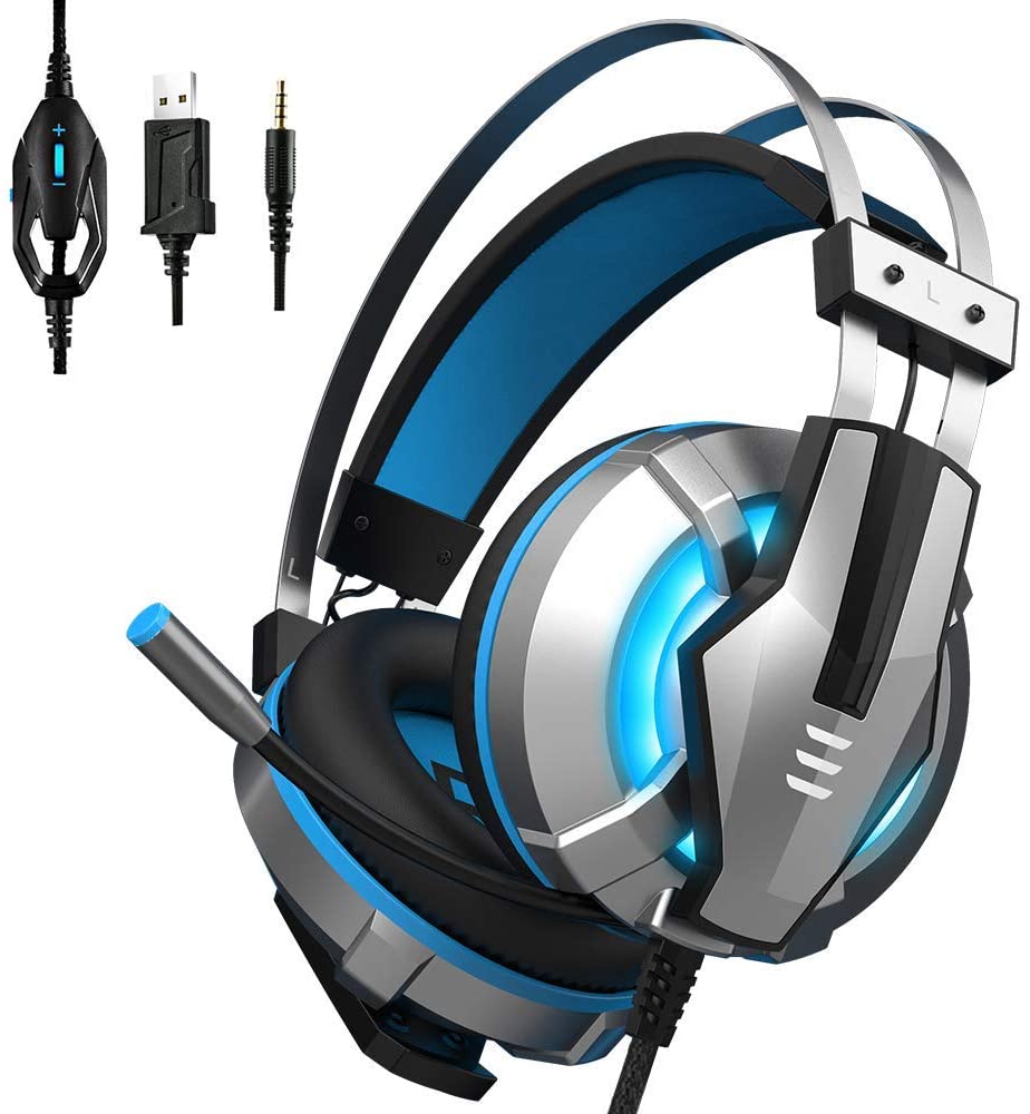 RPM Euro Games Gaming Headphones Earphones With LED, Surround Sound