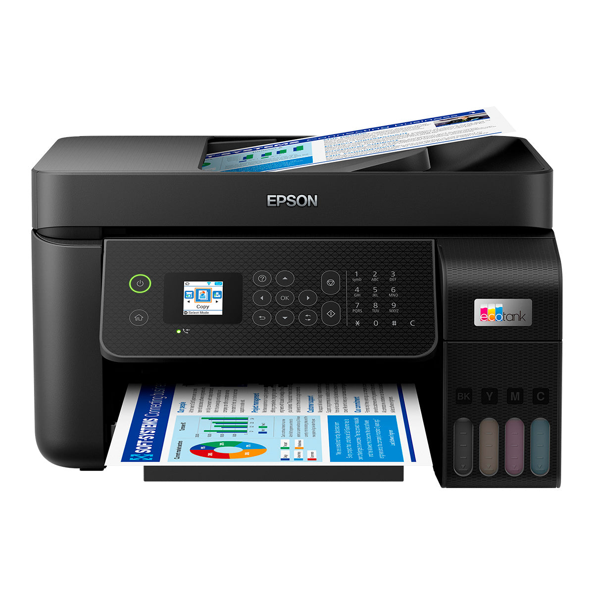 Epson EcoTank L5290 Wi-Fi All-in-One Ink Tank Printer (Print Scan Copy Fax) Wireless Heat-Free with ADF, 5760 x 1440 dpi, 33ppm, and LCD Screen