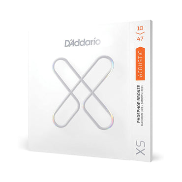 D'Addario XS Phosphor Bronze Coated Extra Light / Custom Light Acoustic Guitar Strings Set (.010-.047, .011-.052) | XSAPB1047, XSAPB1152