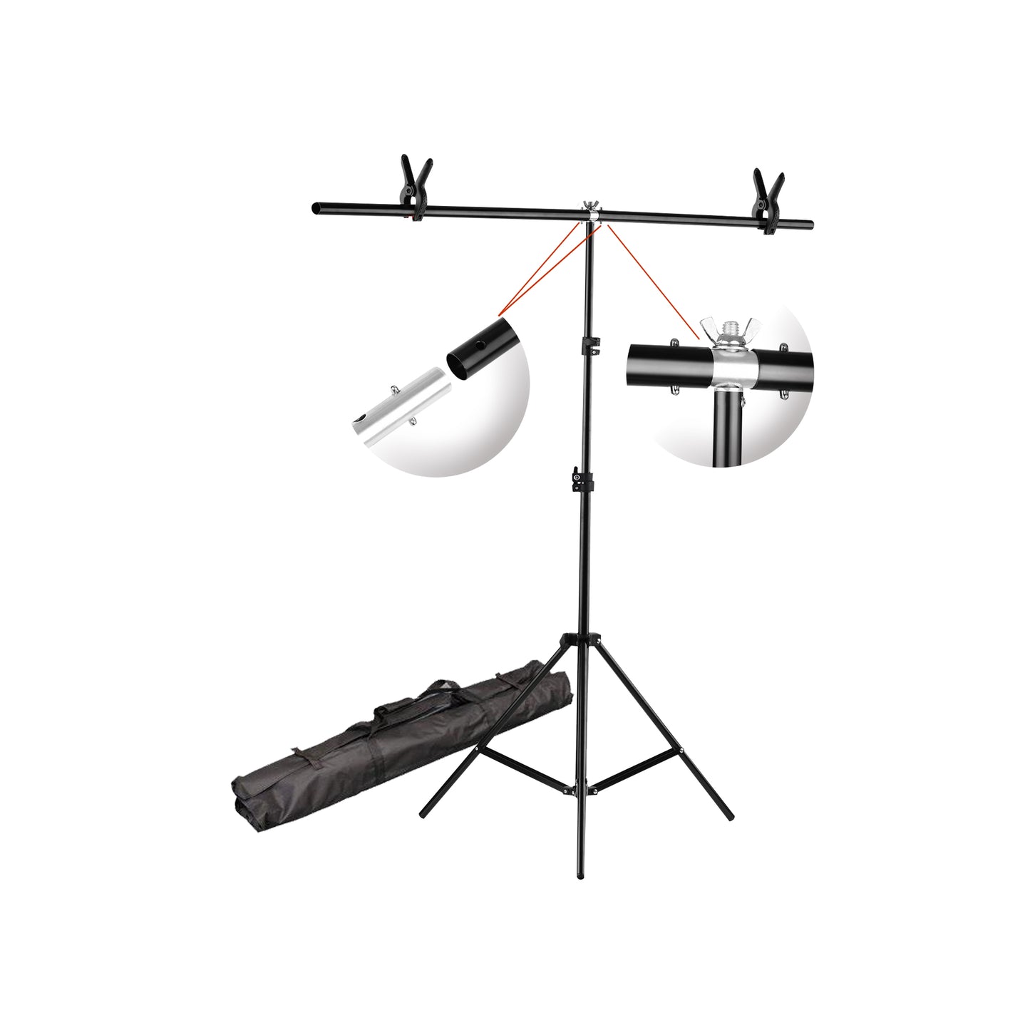 PxeL LS-BD20X20T 6.5 X 6.5Feet T-shaped Backdrop Stand for Studios, Photography, Video Shoots