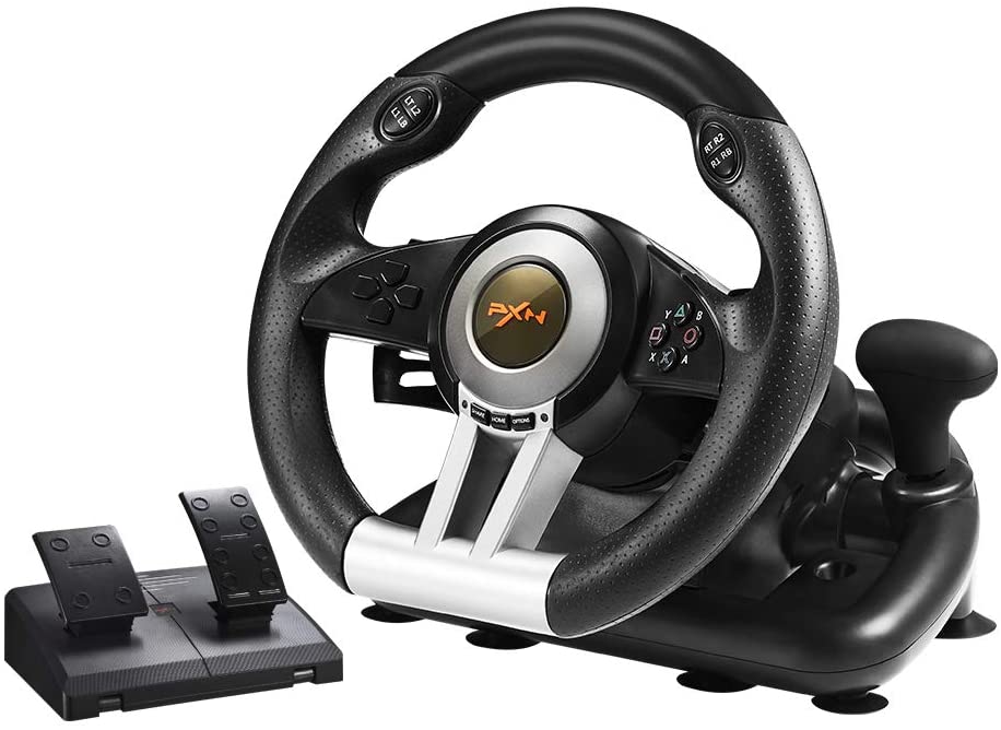  PXN V9 Gaming Steering Wheels - 270/900° Xbox Steering Wheel  Driving Sim, PC Racing Wheel Dual-Motor Vibrate with Pedals and Joystick,  for Xbox One, PS4, PS3, PC,Xbox Series X