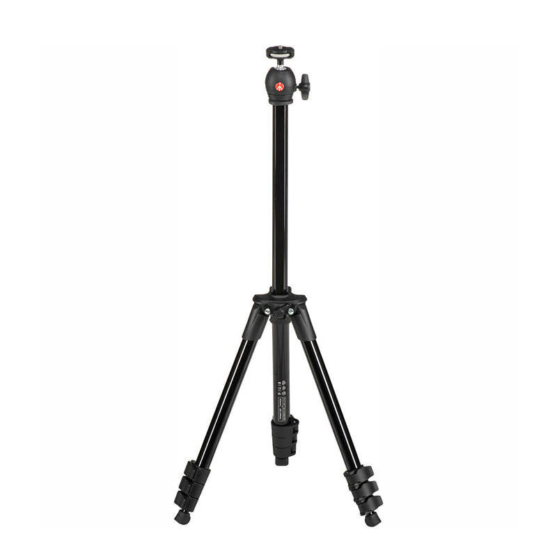 Manfrotto MKCOMPACTLT-BK Aluminum Compact Light 4-Section Tripod Kit with 1.9kg Load Capacity Ball Head (Black)