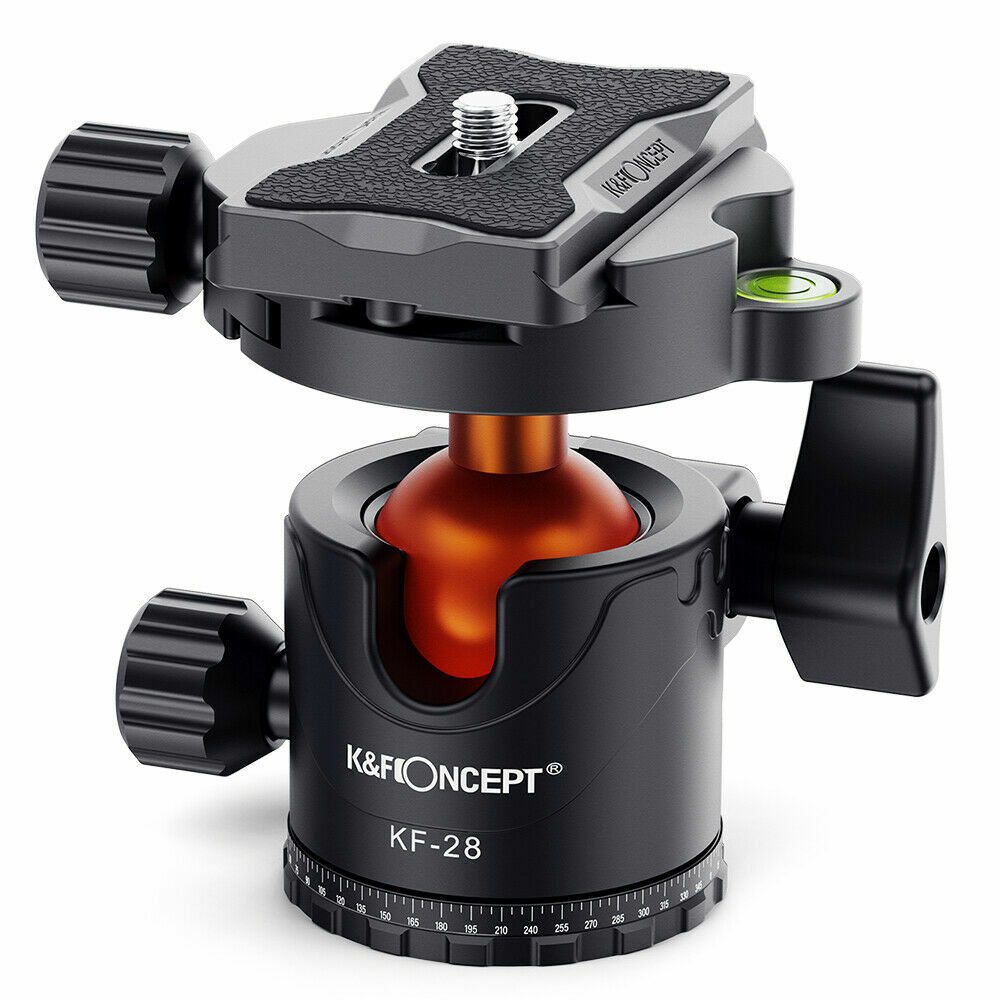 K&F Concept KF-28 Heavy Duty 360 Degree Panoramic Base Ballhead with 2 Twist Locks for Tripod Monopod DSLR Mirrorless Camera