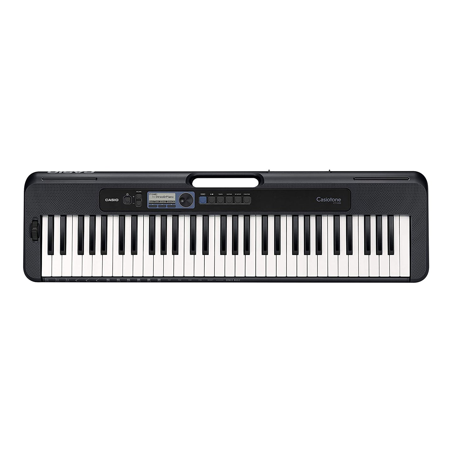 Casio CT-S300 61-Key Black Slim Touch-Sensitive Piano Keyboard with Expression Control, LCD Screen, Sound Preset, Built-in Effects