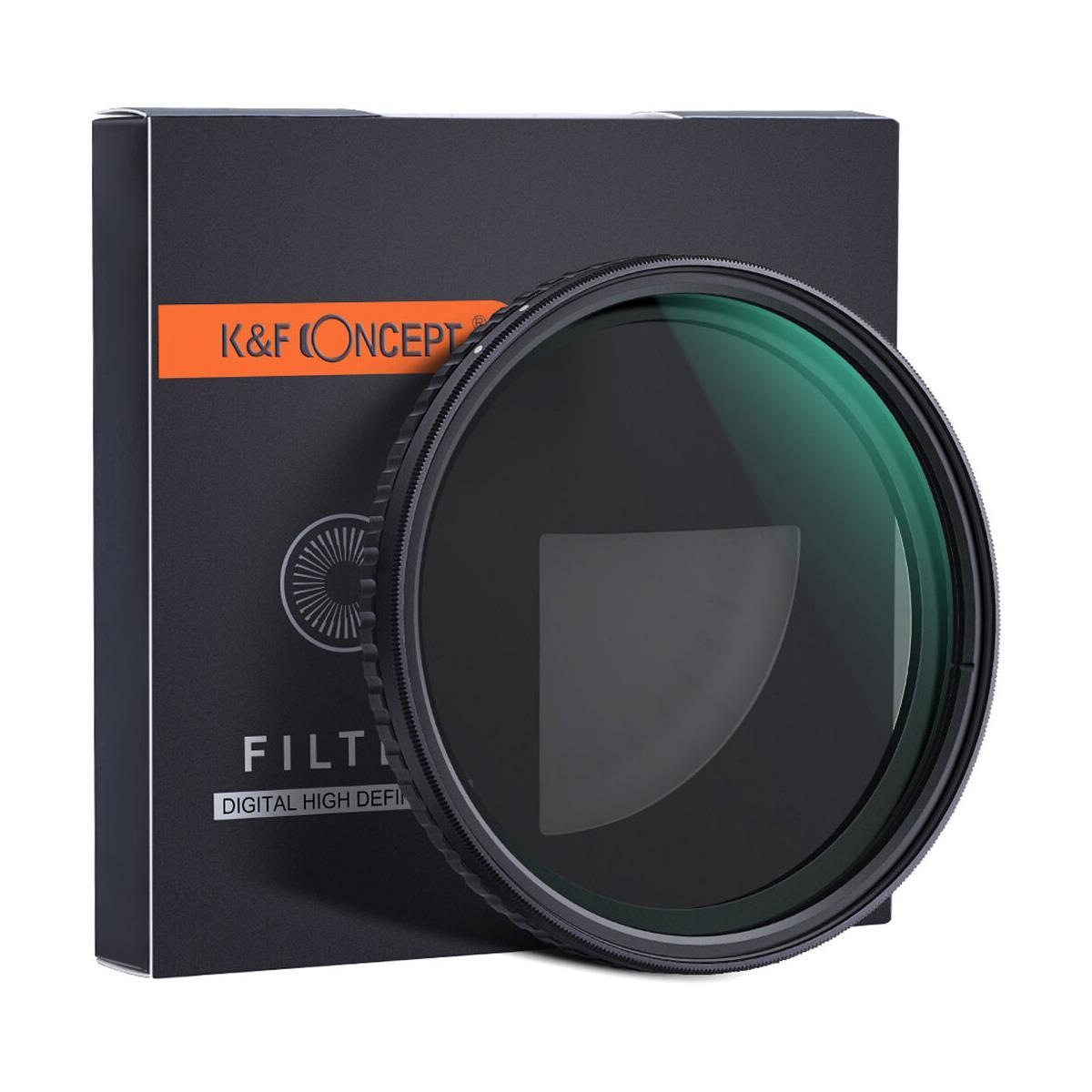 K&F Concept Variable ND Filter ND2-ND32 (1-5 Stops) Neutral Density Nano-X Optical Glass Lens Filters with Waterproof & Scratchproof Multi-Layer Protective Coating and Ultra-thin Frame for DSLRs and Mirrorless Cameras