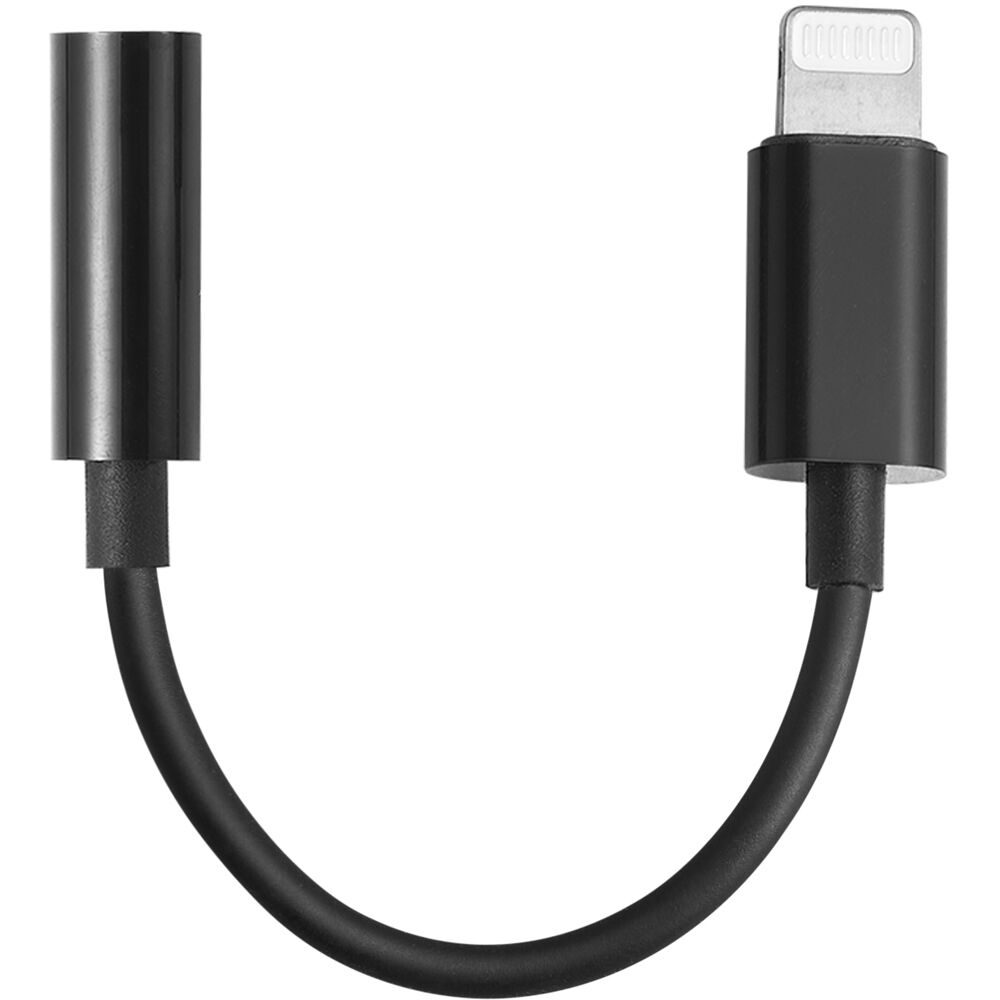 Godox GAC-IC6 3.5mm TRSS Female to Lightning Adapter Audio Cable (10.3cm) Headphone Jack Dongle Black