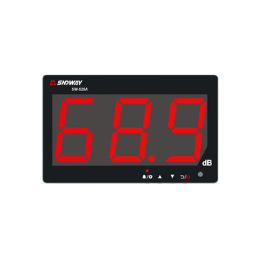 Sndway SW-525A Sound Level Meter 30~130db Noise Decibel Large Screen Wall Mount Display with 6mm Condenser Microphone, Flashing Indicator and Buzzer Alarm Function