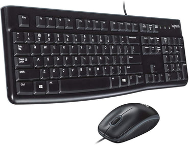 Logitech MK120 Full-Sized Keyboard and Mouse Combo with Spill-Resistant and High-Definition Optical Tracking for Windows 10, 11