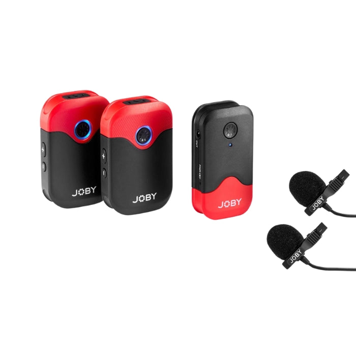 JOBY Wavo AIR 2.4GHz Wireless 2-Person Omnidirectional Condenser Lavalier Microphone System Kit with 50m Operating Range, 6-Hours Battery Life, LED Indicators | 1737