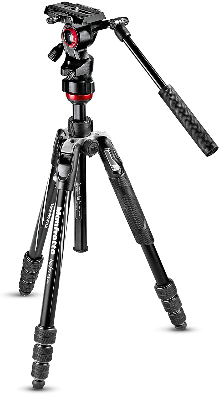 Manfrotto MVKBFRT-LIVE BeFree Live Aluminium Tripod Twist Leg Locks Video Head for Travelling, Vlogging, Photography