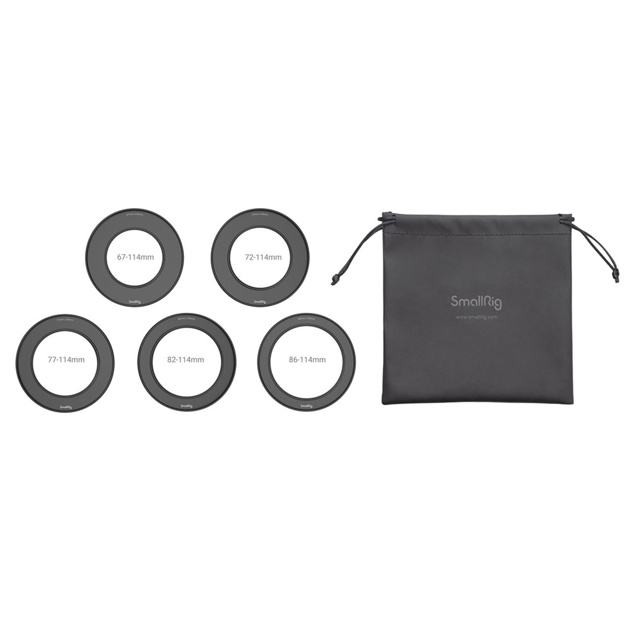 SmallRig Screw-In Reduction Ring Set with Filter Thread (67mm/72mm/77mm/82mm/86mm-114mm) for Matte Box 3410