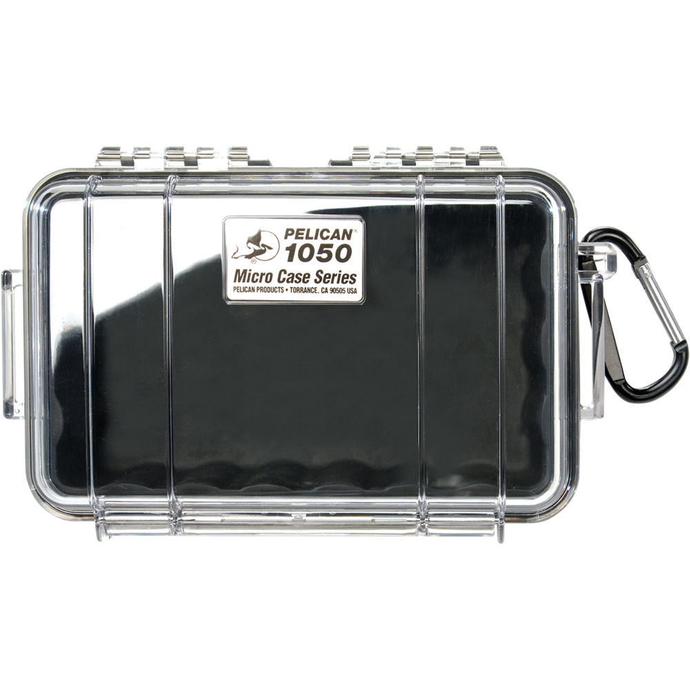 Pelican 1050 Clear Micro Case Waterproof Shockproof Dustproof Hard Casing with Automatic Pressure Purge Valve for Phones, MP3 Player, Small Electronics (4 Colors Available)