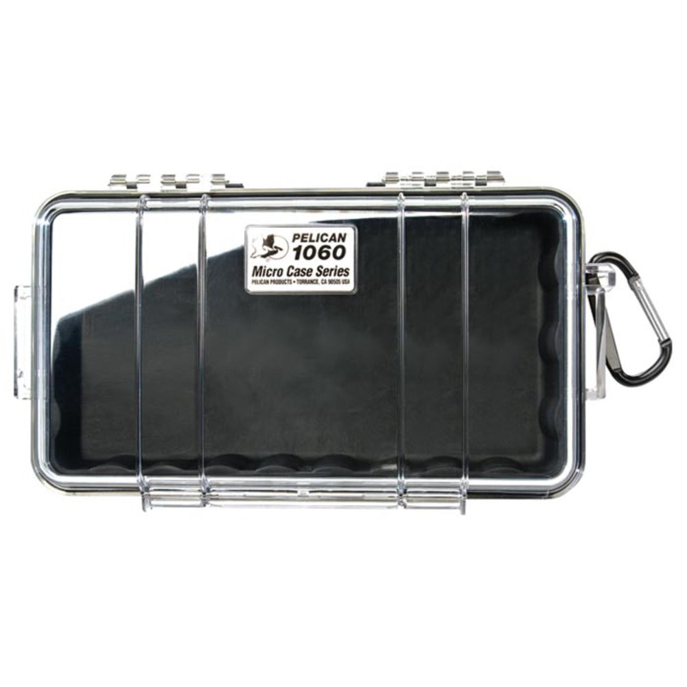 Pelican Micro Case (Colored Liner with Clear Cover) IP67 Watertight Hard Casing with Automatic Pressure Purge Valve for Small Electronics | Model 1060