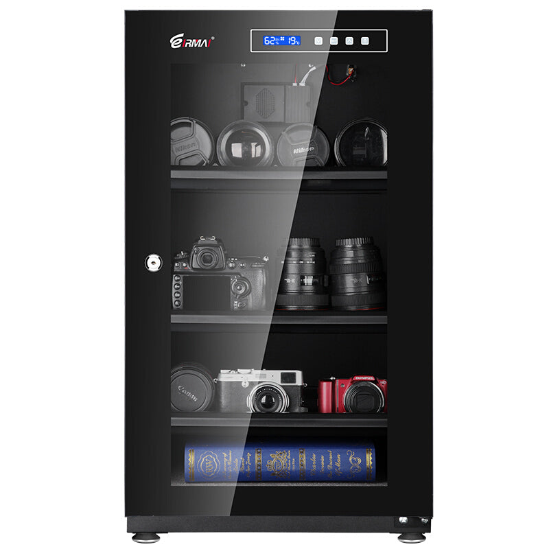 Eirmai 100L Electronic Digital Dry Cabinet Dehumidifying Box with Touch Screen and Automatic AI Smart Control - 100 Liters (MRD-105T)