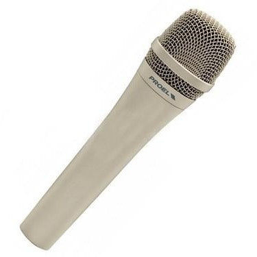 Eikon DM585 Professional Handheld Cardioid Vocal Dynamic Flat Top Microphone with 3-Pin XLR Wired Connection and Included Microphone Holder for Live Stage and Studio Performances