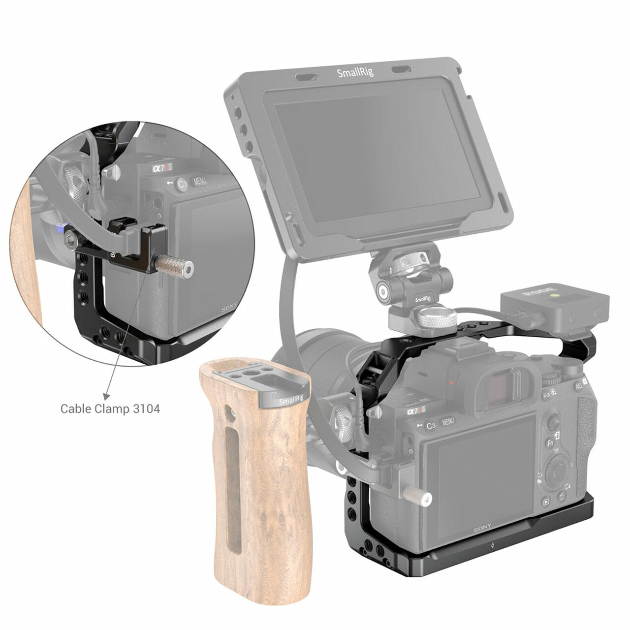 SmallRig Lightweight Camera Cage with ARRI-Style Accessory Mount for Sony A7 III A7R III A9 Cameras | Model - 2918