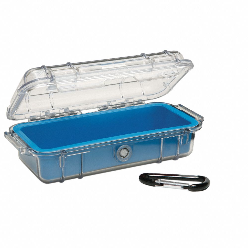 Pelican 1030 Micro Case Watertight Crushproof Dustproof Clear Hard Casing with Rubber Liner, Automatic Pressure Equalization Valve for Phones Small Electronics (4 Colors Available)