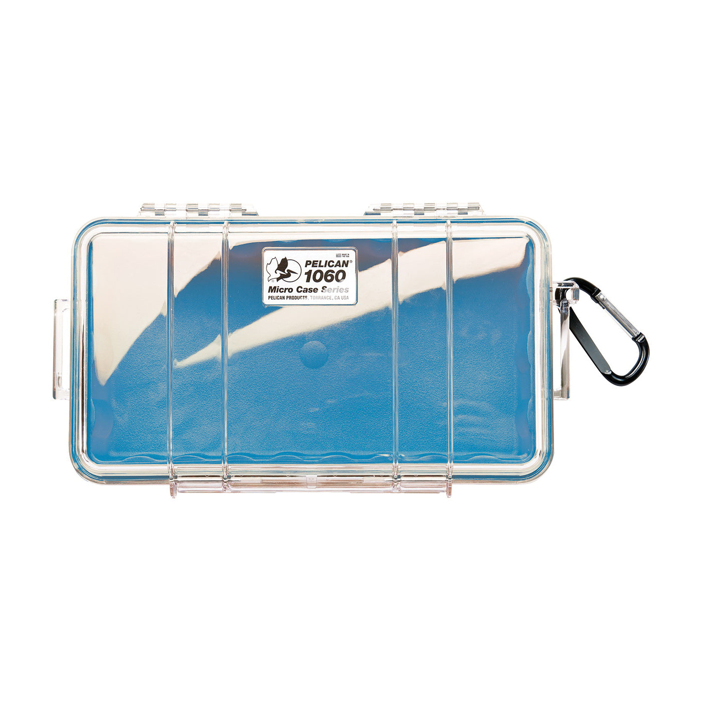 Pelican Micro Case (Colored Liner with Clear Cover) IP67 Watertight Hard Casing with Automatic Pressure Purge Valve for Small Electronics | Model 1060