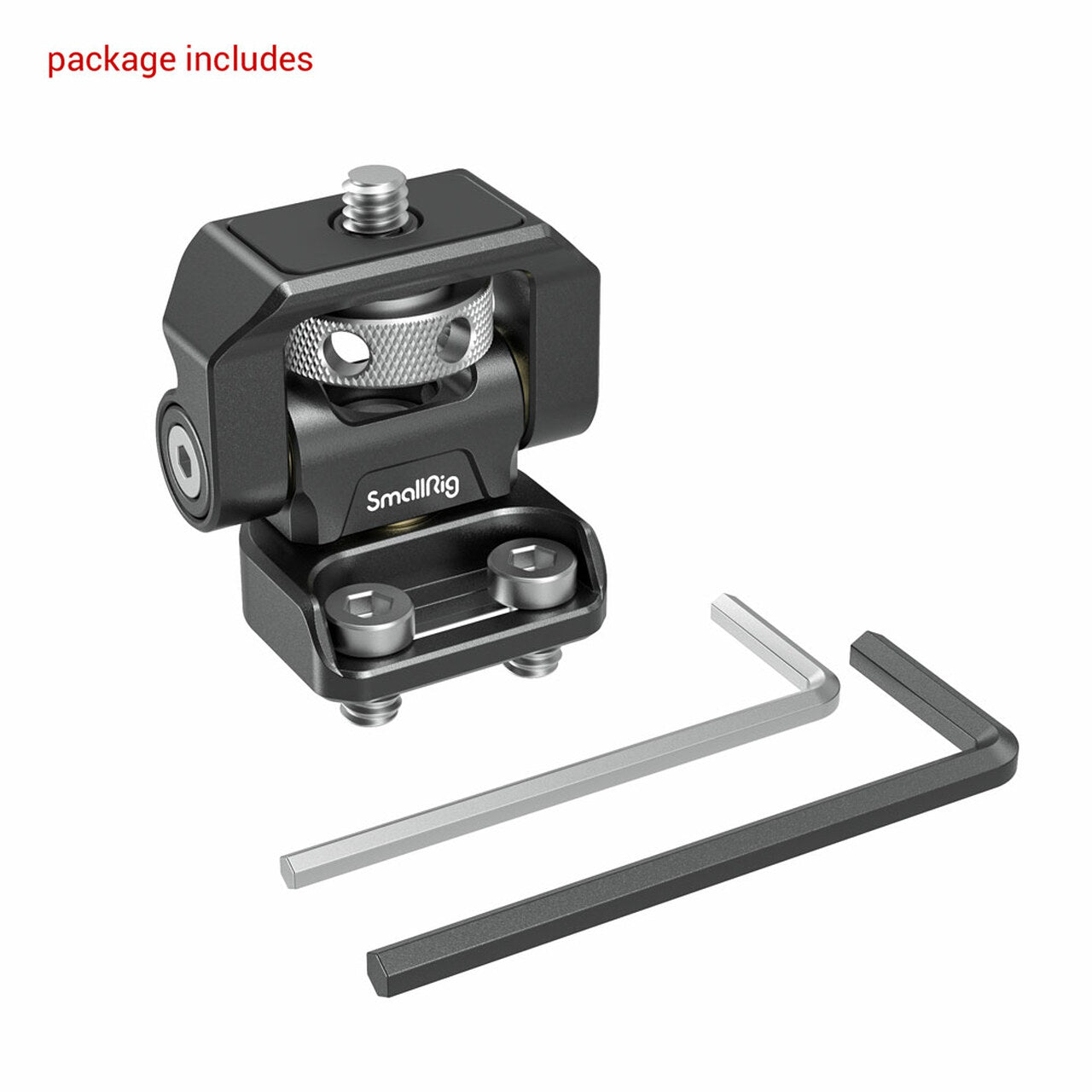 SmallRig Swivel and Tilt Adjustable Monitor Mount with 2 x 1/4"-20 Screws Mount 1.5kg Support Aluminum Construction Rubber Padding 2904B