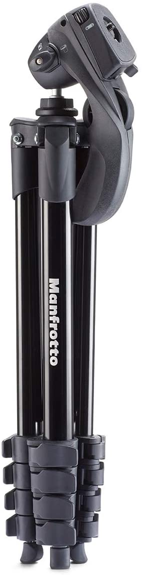 Manfrotto MKCOMPACTACN-BK Compact Action Aluminum 3.3Lb Tripod for Vlogging, Photography (Black)