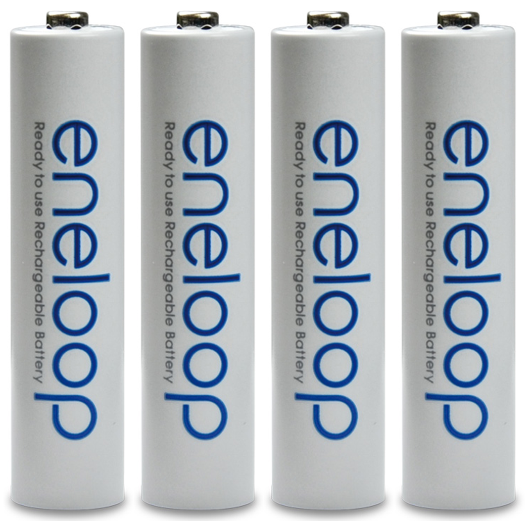 Panasonic eneloop BK-4MCCE/4ST AAA Rechargeable Battery Pack of 4 (White) in Shrink Pack