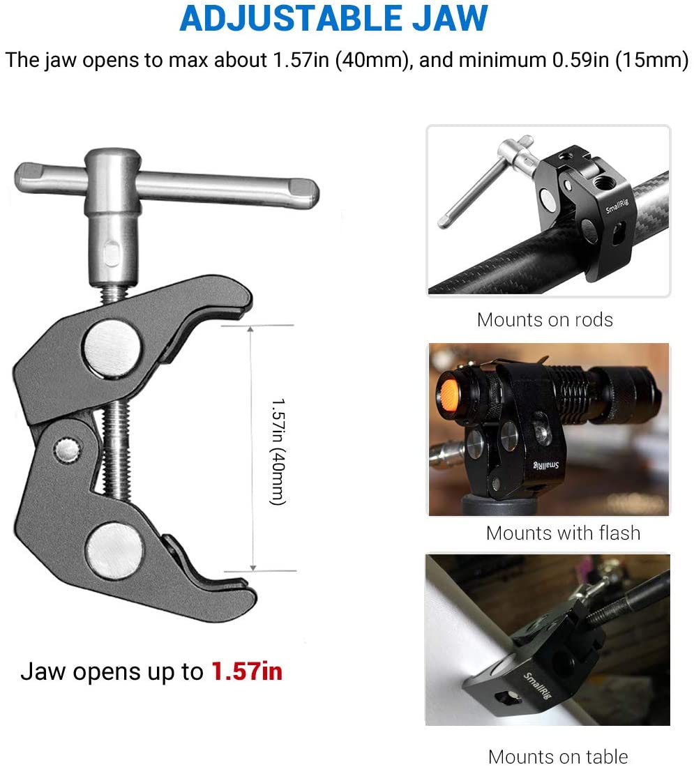SmallRig Super Clamp with 1/4"-20 and 3/8"-16 Threads (Pair) - 2058