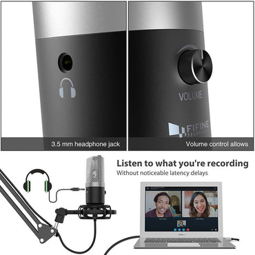 Fifine T670 USB Studio Microphone Condenser for Gaming, Recording, Live Streaming Microphone Kit