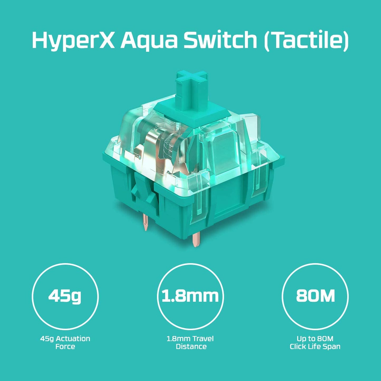 HyperX Alloy Origin Mechanical RGB Backlit Gaming Keyboard with Detachable USB Type-C cable, Aqua Tactile Switch (HX-KB6AQX-US)