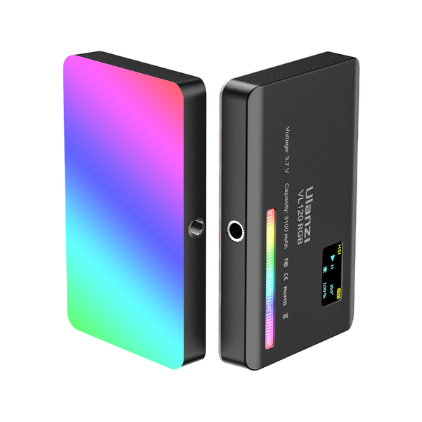 Ulanzi VL120 RGB 2500K-9000K Mini LED Video Light, Fill In Light Dimmable, Lightning Effects for Photography, Studio Lightings