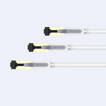 Vention CAT 7 Ethernet 1-Meter Round Cable SFTP Patch 10Gbps 600MHz Super Speed Lan Network Wire Cord for Internet Router PC Modem (ICDHF) (Gray)