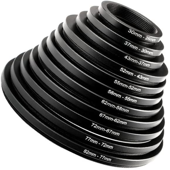 K&F Concept SKU-0801 Step Down Rings for Filters 11pcs Lens Filter Adapter Ring Set