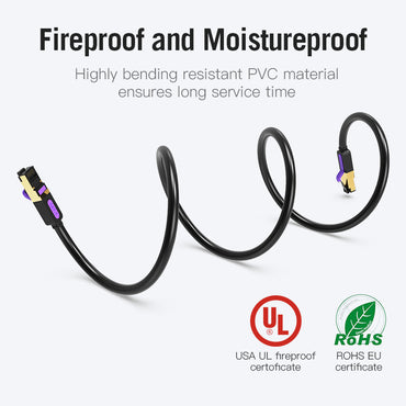 Vention CAT7 Ethernet Round Cable SSTP Patch Cable 10Gbps 600MHz Super Speed Lan Network Wire Cord for Internet Router PC Modem (ICDB) (Available in 0.5M, 1M, 1.5M, 2M, 3M & 5M)