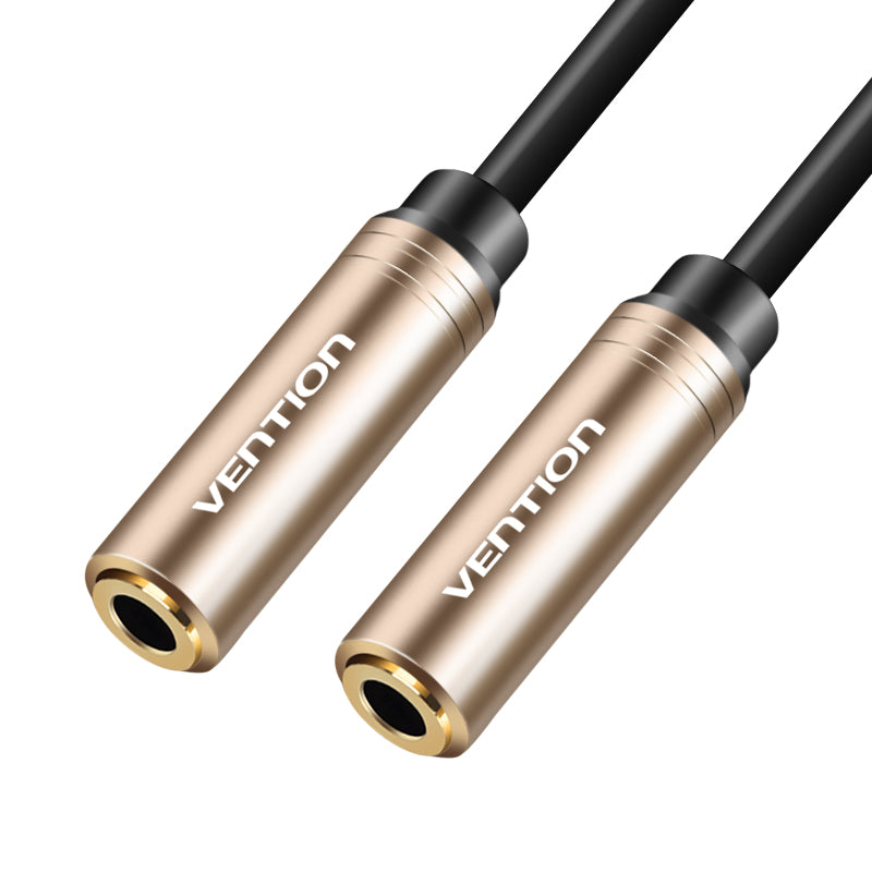 Vention TRS 3.5mm Female to TRS 3.5mm Female 0.3-Meter Gold Plated (BFABY) Audio Extension Cable for PC, Laptops, Mobile Phones, Tablets, Macbook
